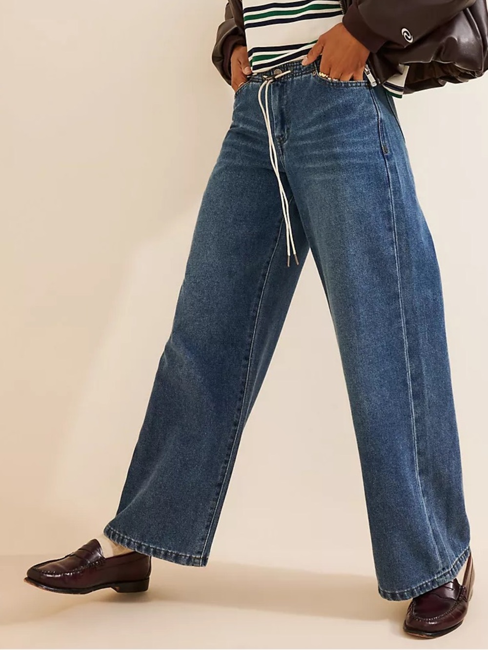 Anthropologie- Habitual Jade Drawstring Wide-Leg Jeans - Size 30/10